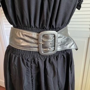 Vintage Steve Madden silver pleather belt